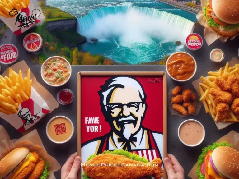 KFC Menu St. Catharines – Niagara Falls, Ontario 2024